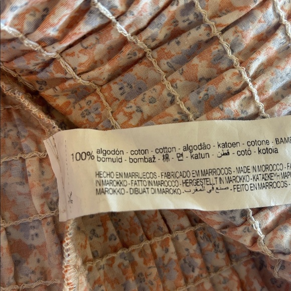 Zara Elasticized Floral Dress Ruched Medium Spring Feminine Vacation Clemson - Picture 7 of 8